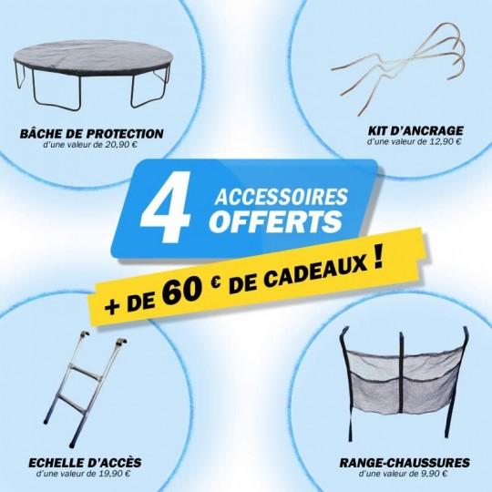 Trampoline 305cm avec filet et accessoires offerts ! (Livraison Gratuite)
