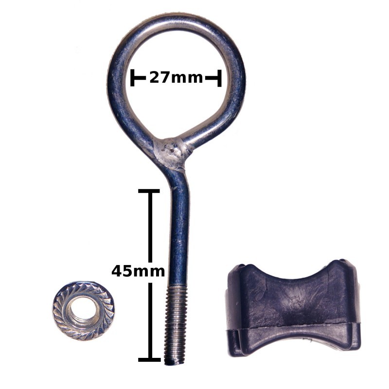 Vis et intercalaire pour poteau de maintien de filet de trampoline avec dimensions